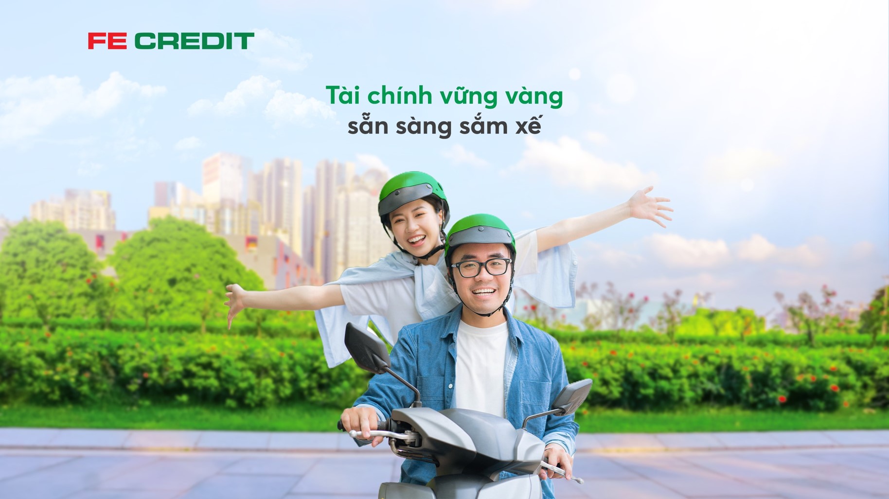 FE CREDIT mong muốn đồng hành cùng khách hàng trên con đường hiện thực hóa ước mơ sở hữu một chiếc xe máy.&nbsp;Ảnh: FE CREDIT