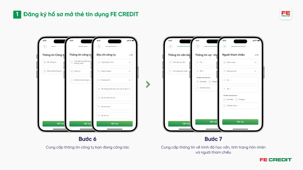 Mở thẻ tín dụng qua ứng dụng FE ONLINE 2.0
