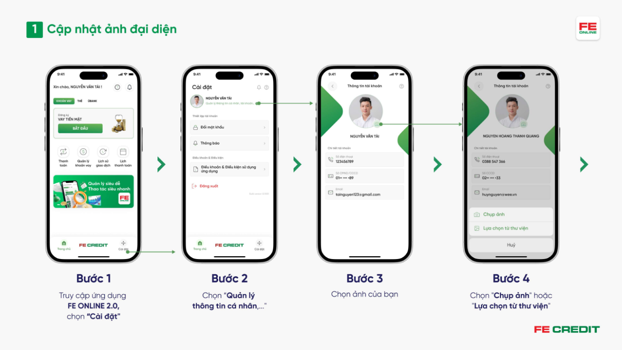 Hướng dẫn cập nhật ảnh đại diện trên FE ONLINE