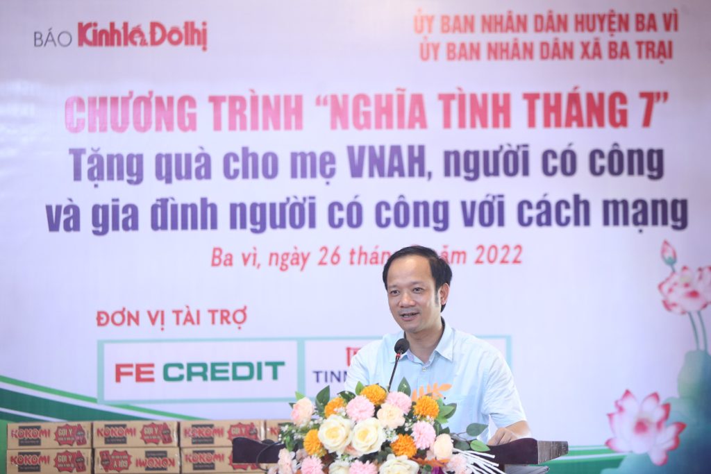 Phó Chủ tịch UBND huyện Ba Vì Nguyễn Đức Anh phát biểu