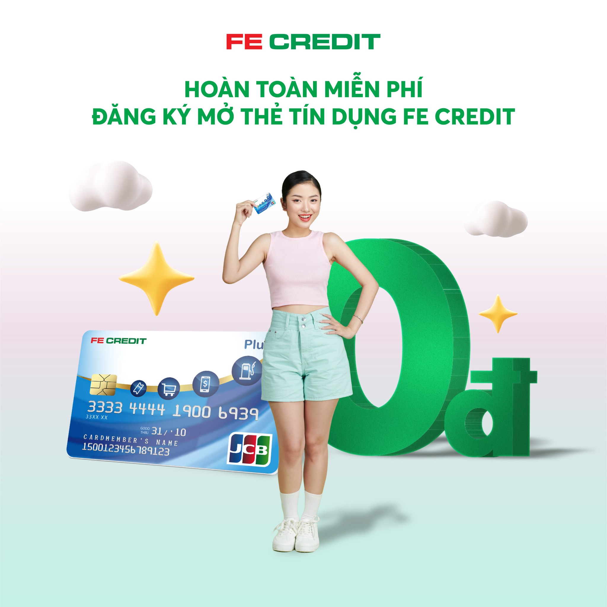 Mở thẻ tín dụng FE CREDIT JCB Plus miễn phí