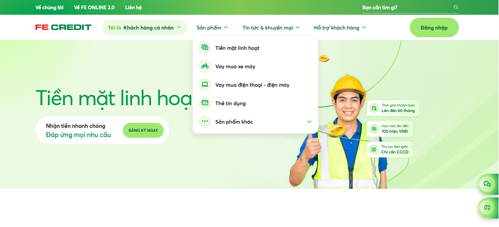Công cụ tính lãi suất vay FE CREDIT