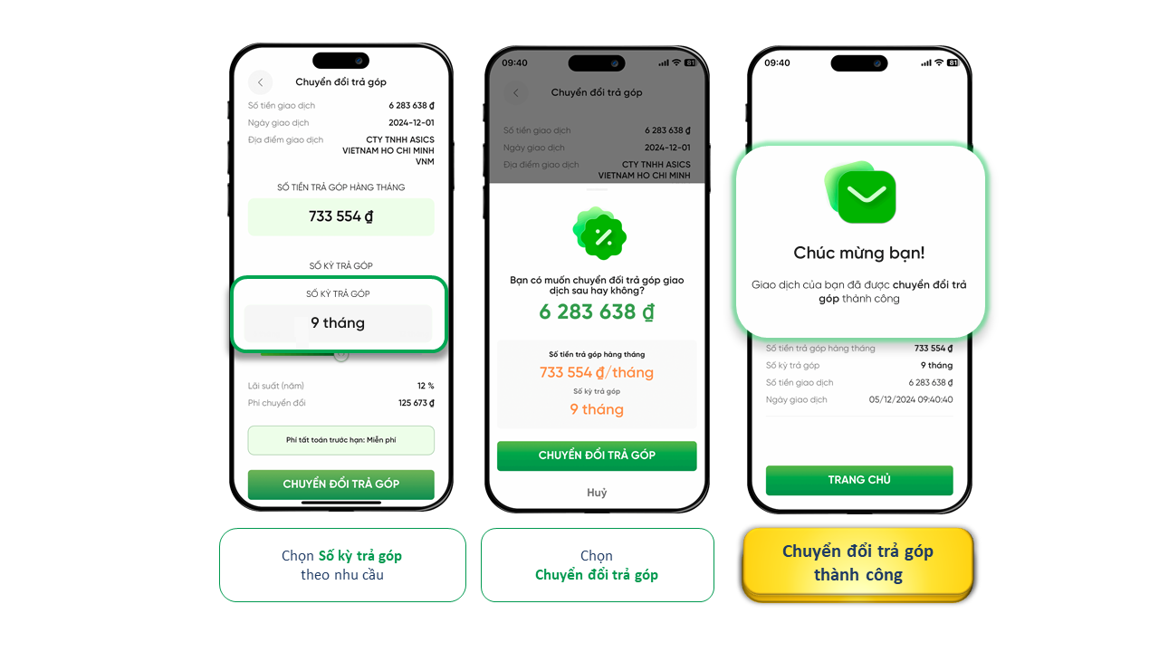 Hướng dẫn chuyển đổi trả góp qua thẻ tín dụng FE CREDIT
