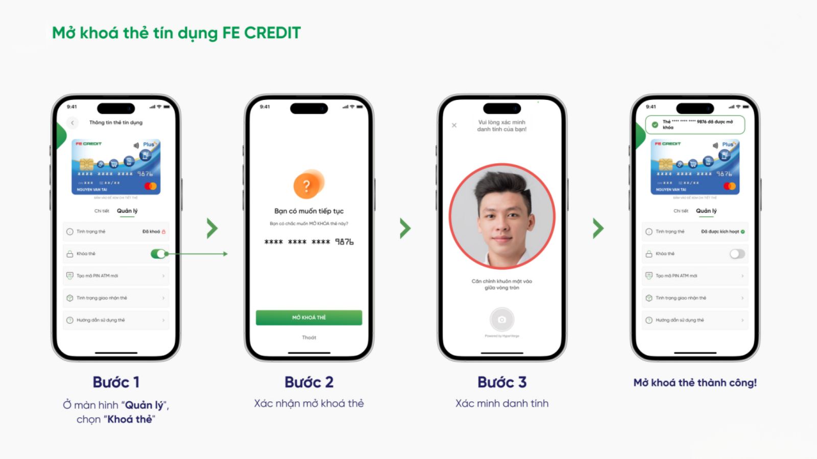 Hướng dẫn mở khóa thẻ tín dụng FE CREDIT