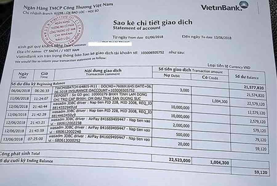 Sao kê lương là gì