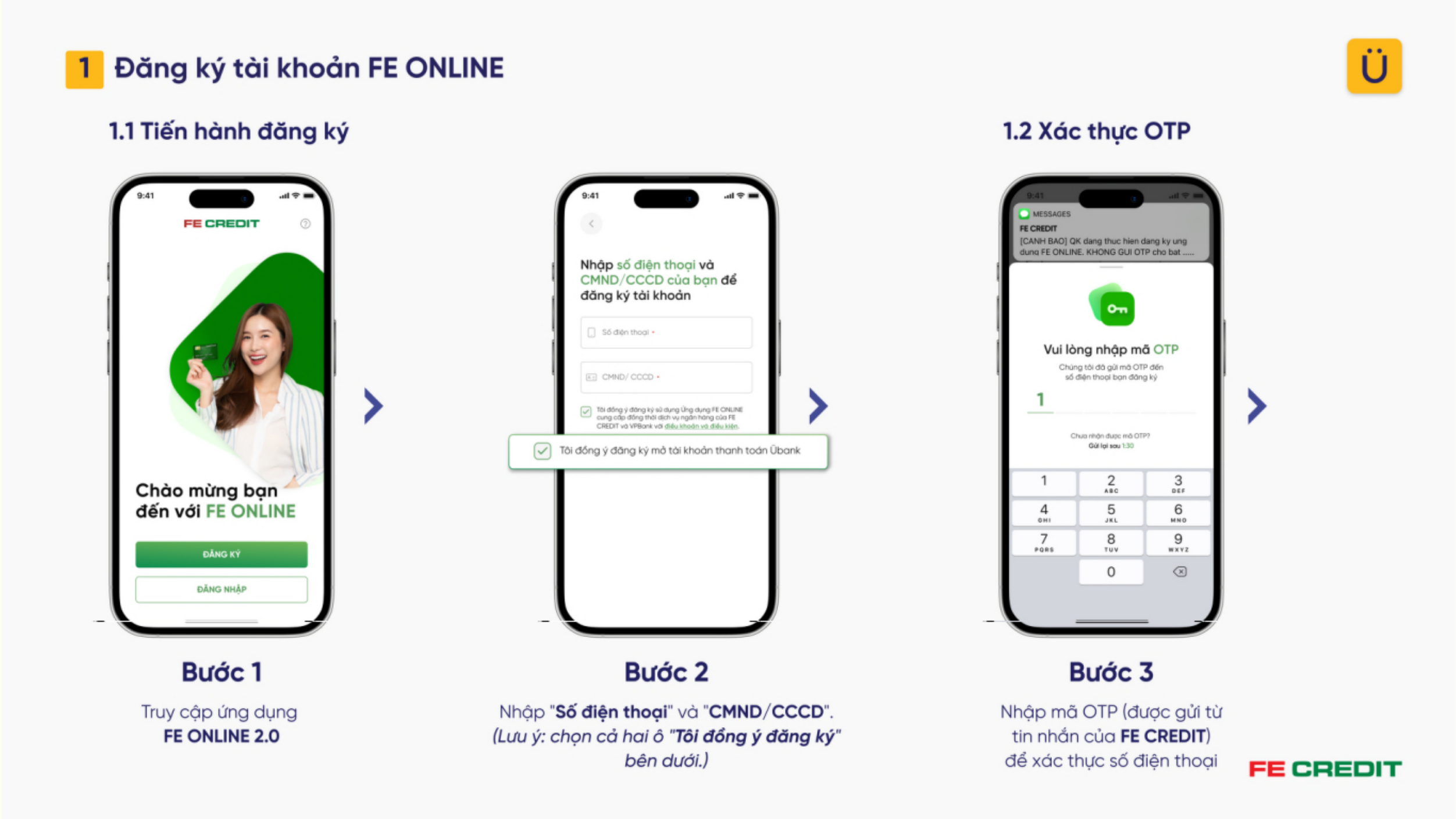 Đăng ký tài khoản trên app FE ONLINE 2.0