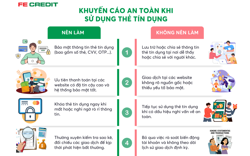 an toàn khi sử dụng thẻ tín dụng