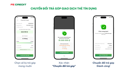 Chuyển đổi trả góp trên ứng dụng FE ONLINE 2.0