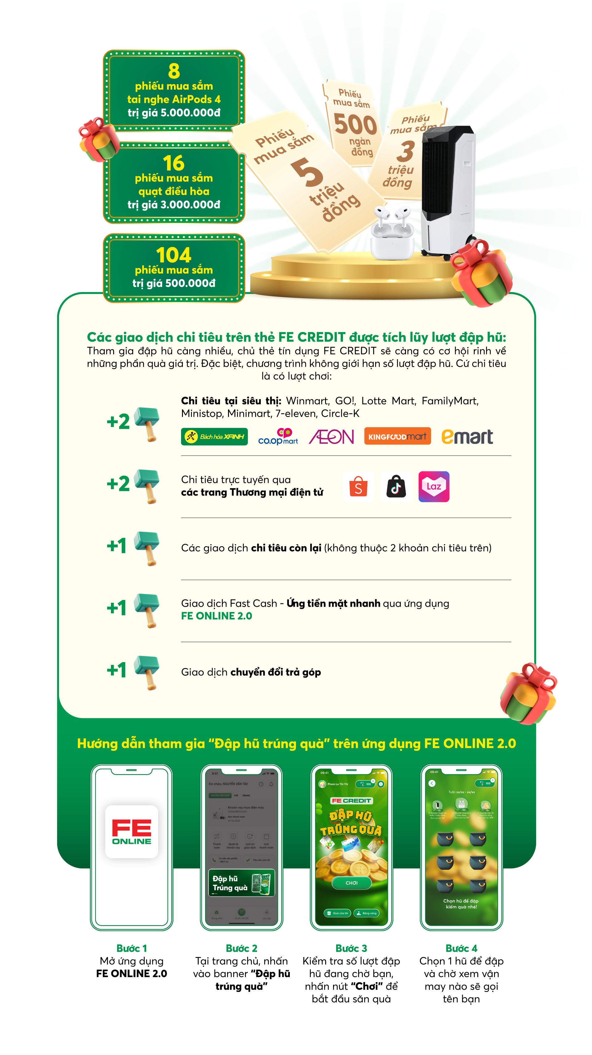 Đập hũ trúng quà - Thả ga rinh thưởng