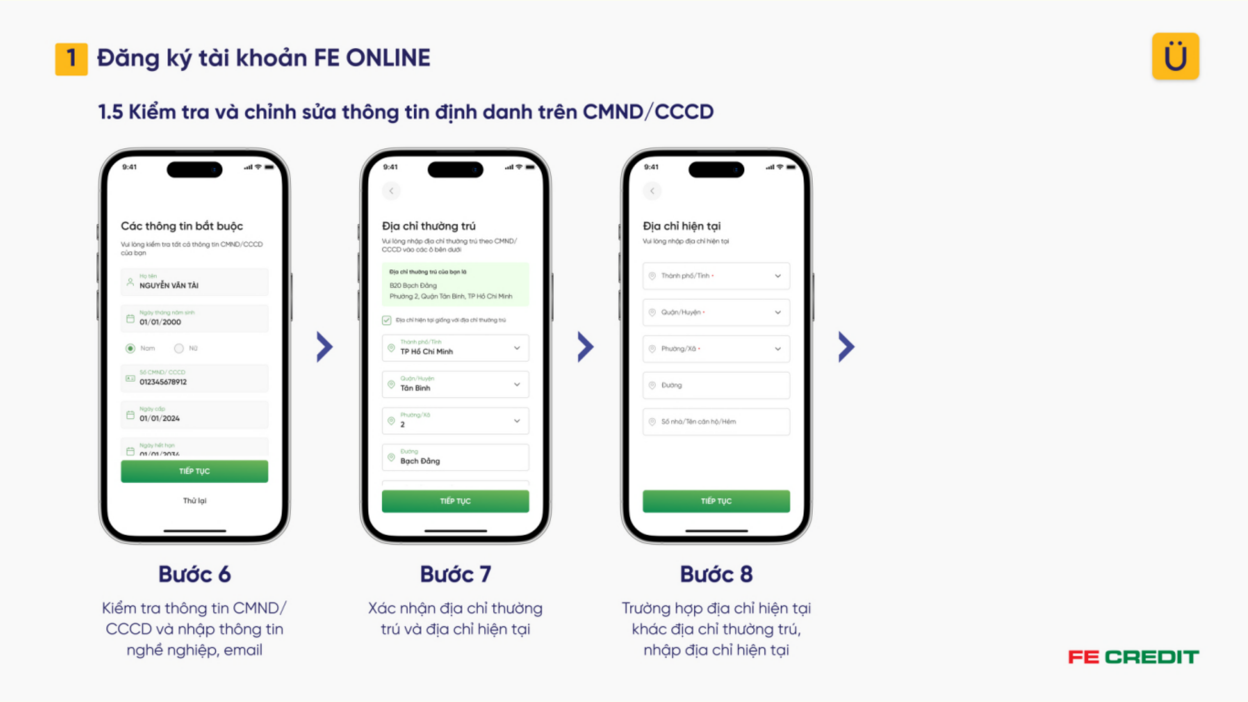 đăng ký tài khoản FE ONLINE