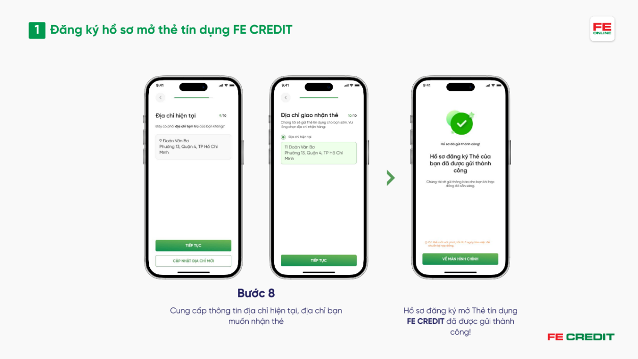 Mở thẻ tín dụng qua ứng dụng FE ONLINE 2.0