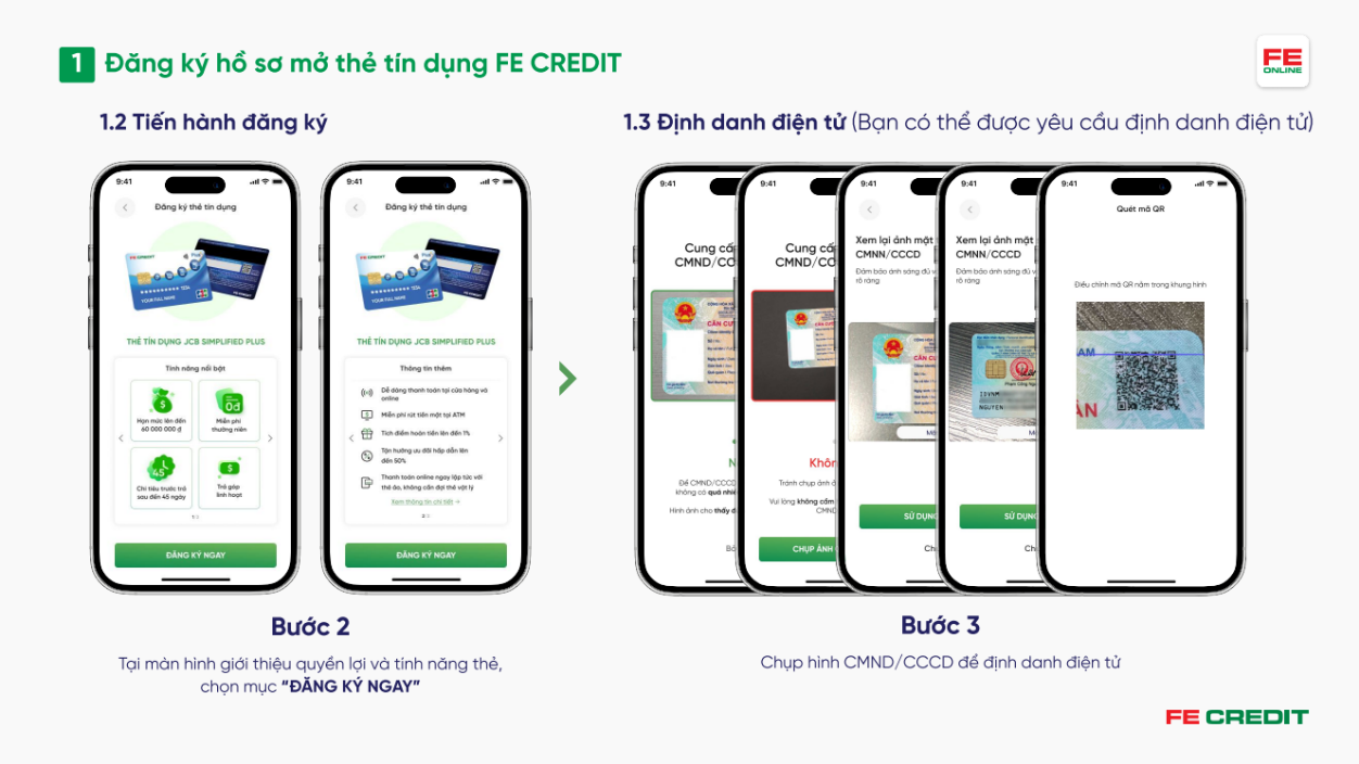 Mở thẻ tín dụng qua ứng dụng FE ONLINE 2.0