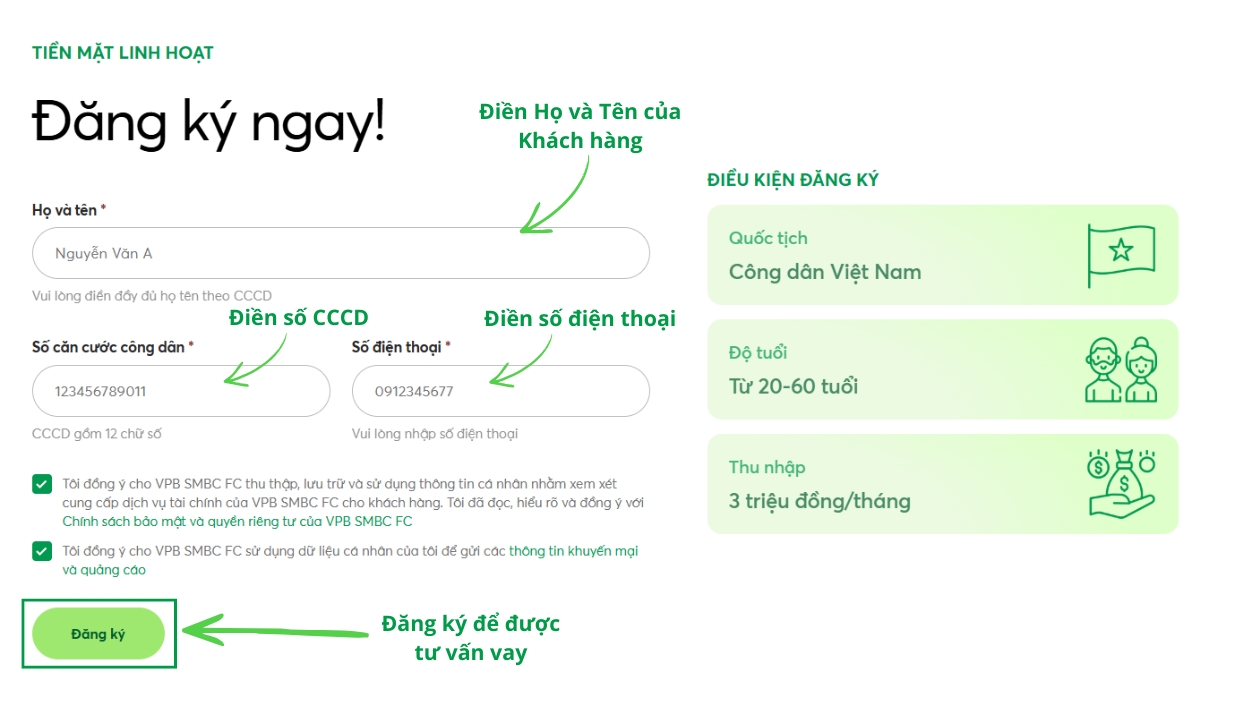 vay 50 triệu trên website FE CREDIT