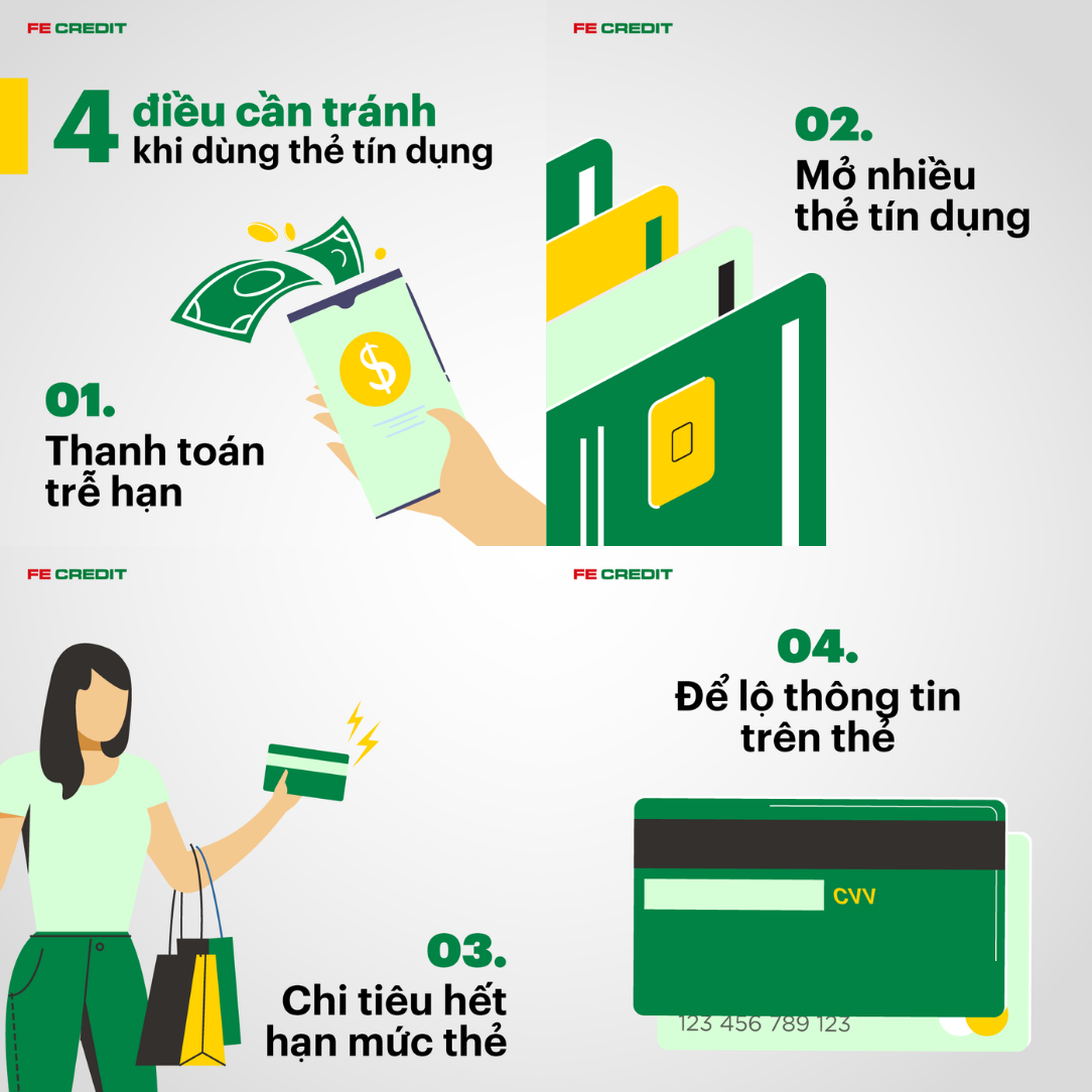 4 điều cần tránh khi dùng thẻ tín dụng